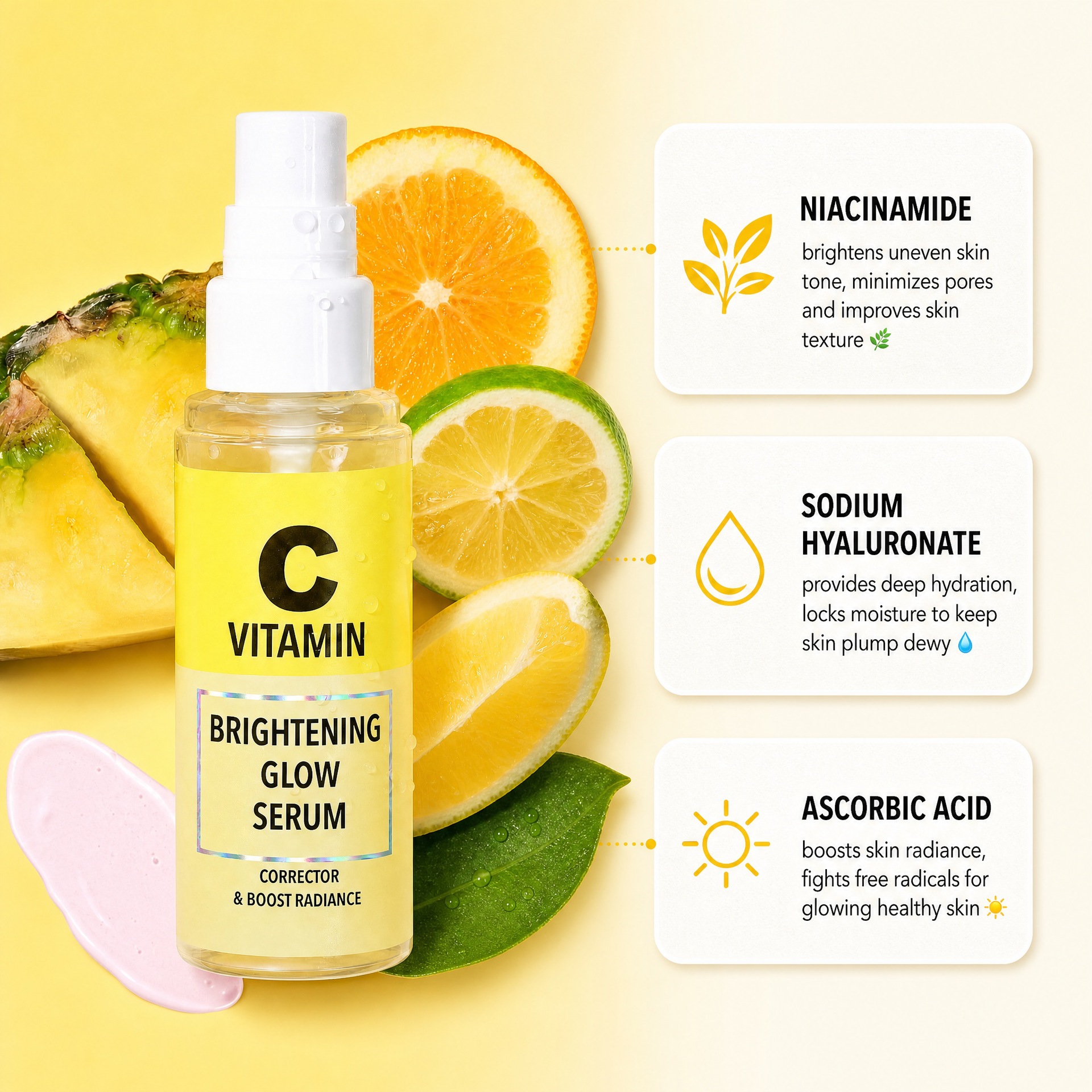 Grenzüberschreitend TK Lagerbestand Amz neuer Trend VITAMIN C Aufhellendes Serum Frischer Mandarine Sanft und Erfrischend Alltäglich