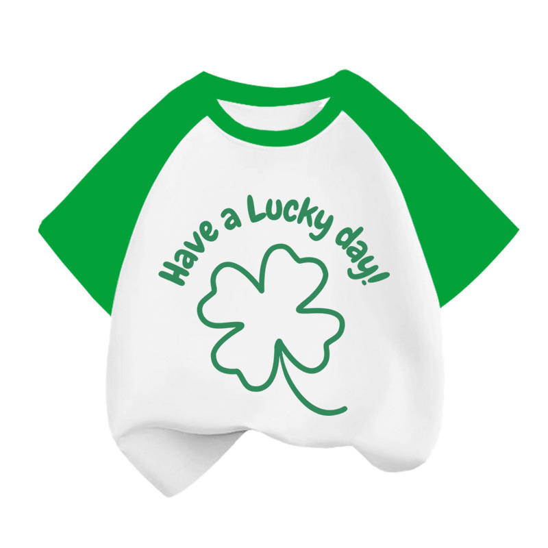 Amazon Saint Patrick Printed Children's Cartoon Trendy Short-Sleeved Fashionable Cotton T-Shirt Amazon Saint Patrick Printed Children's Cartoon Trendy Short-Sleeved Fashionable Cotton T-Shirt