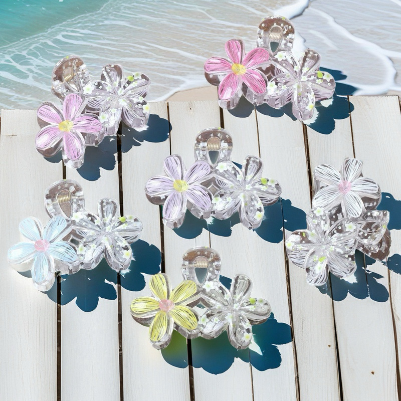 1 Piece Quantity Elegant Lady Women's Flower Plastic Hair Claws