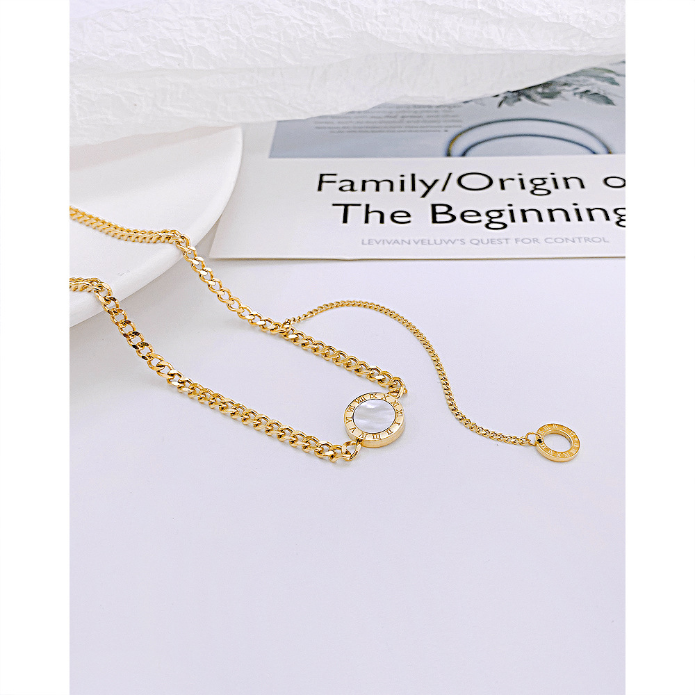 Fashion Geometric Stainless Steel Necklace Tassel Plating Chain Stainless Steel Necklaces_colorza_3