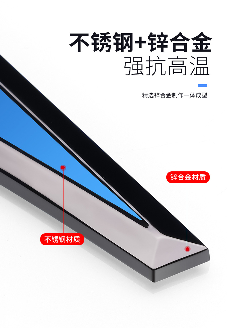 Fender Side Label Decorative Sticker Car Blade Car Label Stainless Steel Metal Modified Fender Two Decorative Car Stickers