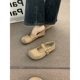 French Milk Camel Round Toe Frosted Ballet Burkan Shoes Women's Autumn and Winter Soft Sole Fairy Mary Jane Shoes