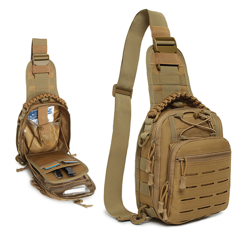 Military Fan Laser Tactical Chest Bag, Cross-Border Camouflage Tactical Bag, Multi-Functional Crossbody Waist Bag, Outdoor Cycling Lure Bag
