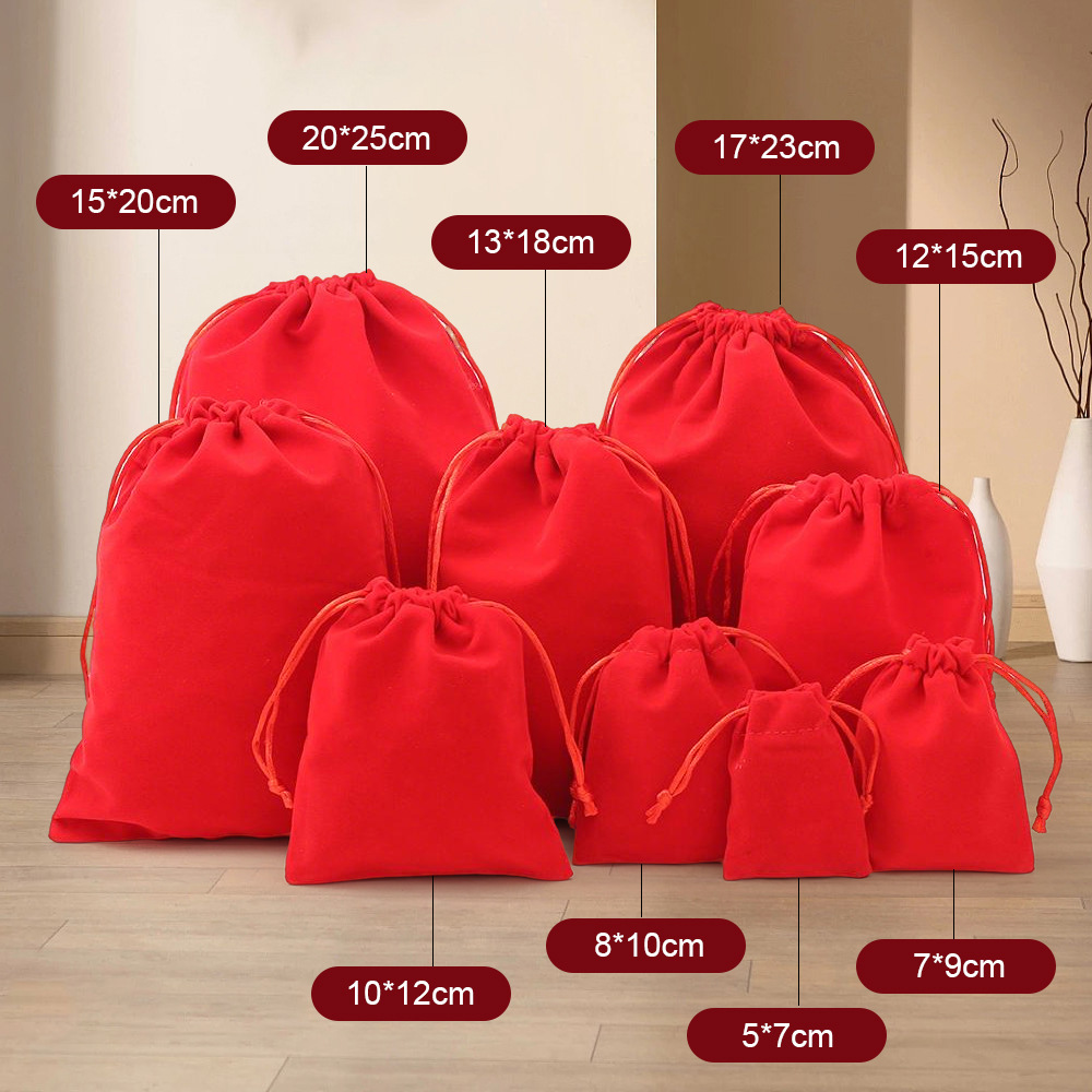 Flocked cordón bolsillo de terciopelo joyería personalizada bolsa de tela pequeña bolsa de tela cerrada bolsa de tela gris