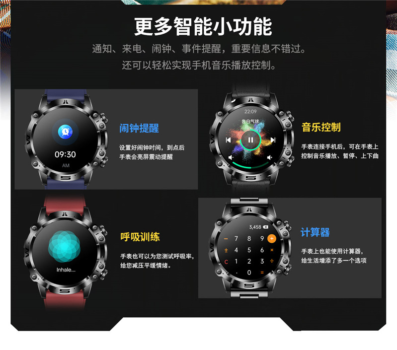 2024 Cross-border New ET482 smartwatch AMOLDE high-definition non-invasive blood glucose, body temperature and blood pressure Outdoor Sports undefined