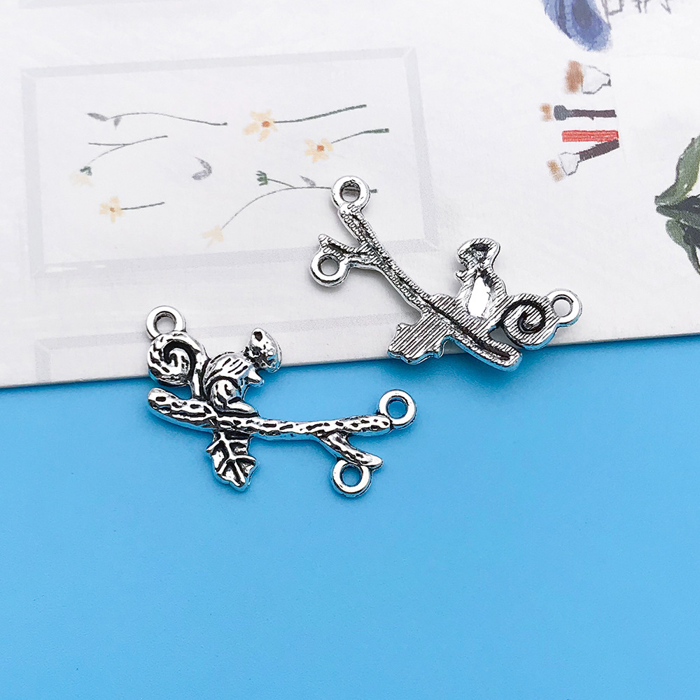 1 고대 실버 3 홀 링크 다람쥐 16x24mm-4861-1g