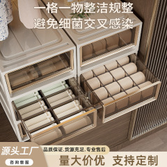 下着収納ケース透明プラスチック引き出し家庭たんす寝室下着靴下三合一引き出し式収納ケース