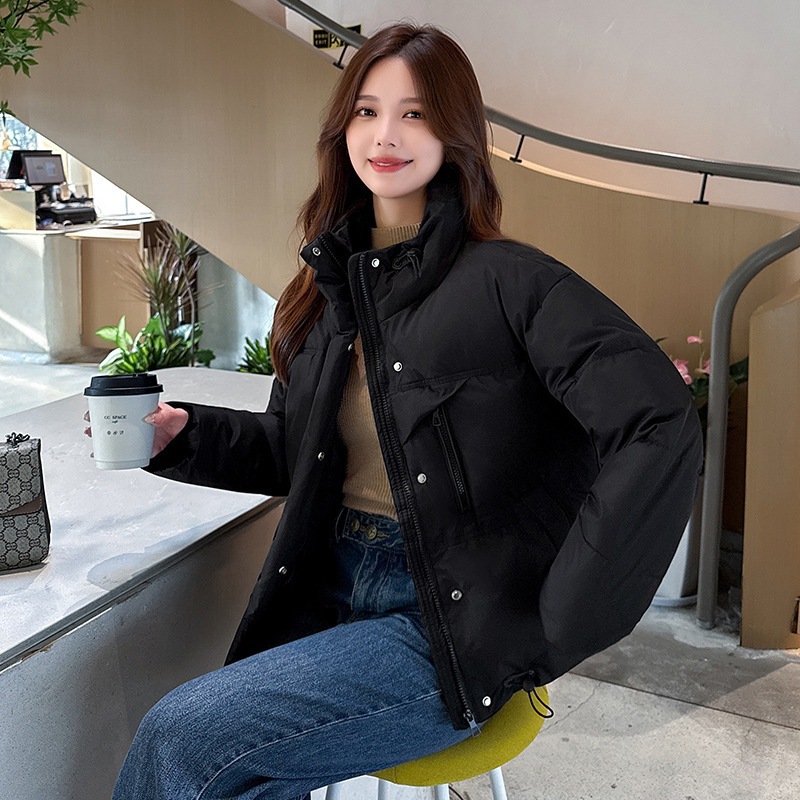 Comercio exterior ropa de algodón para mujeres de cuello corto chaqueta de algodón casual holgada coreana hombre pequeño invierno 2025 nuevo image 6