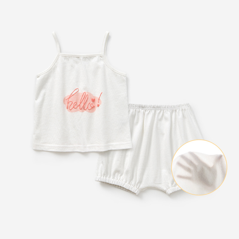 Bebé niña chaleco traje de las niñas Sling verano Niño Pantalones cortos delgados de dos piezas sin mangas split Bebé Ropa de verano