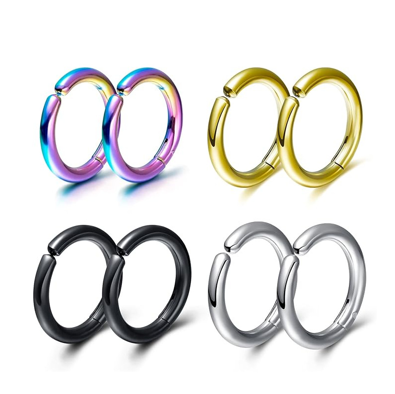 Factory Direct Sales Stainless Steel Spring Ear Clips Without Pierced Earrings for Boys and Girls Titanium Steel Not Easy to Cause Allergies Vacuum