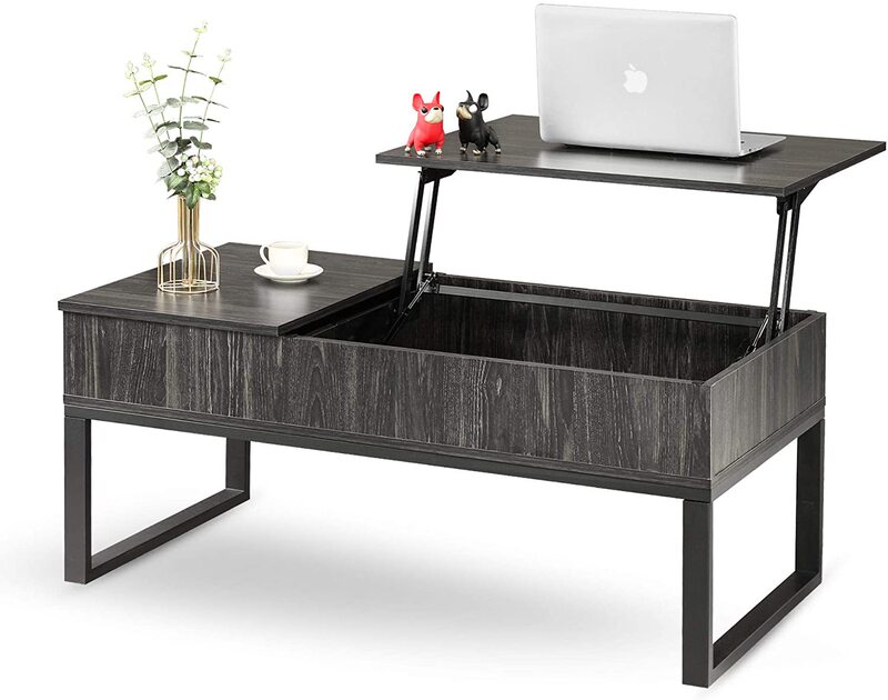 Cross-border steel Wood living room dining room storage and storage adjustable coffee table coffee table