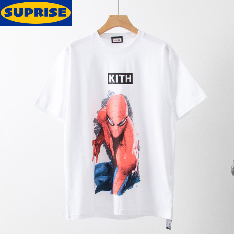 KITH Short Sleeve High Street Spider-Man Joint shirt Marvel Hero Expedition Crewneck vintage Trendy T-Shirt