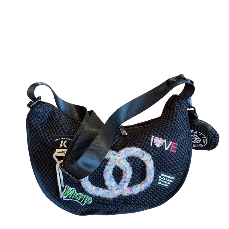 Mochila de moda de malla de moda, bolso de hombro de moda, bolso casual, bolso de viaje de gran capacidad con bolso de cambio