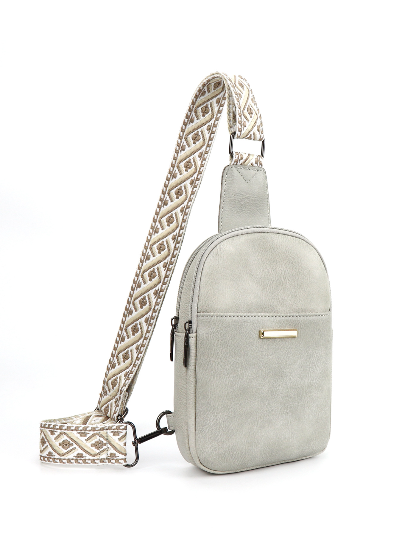 259g Weight Polyester Lining Material Zipper Closure Type Sling Strap Strap Type Fanny Pack Bags Type Daily Occasion Pu Leather Material Color Block Pattern All Seasons Season Unisex Gender Vintage Style Style Oval Shape Unisex Vintage Style Color Block Pu Leather Waist Bags 34