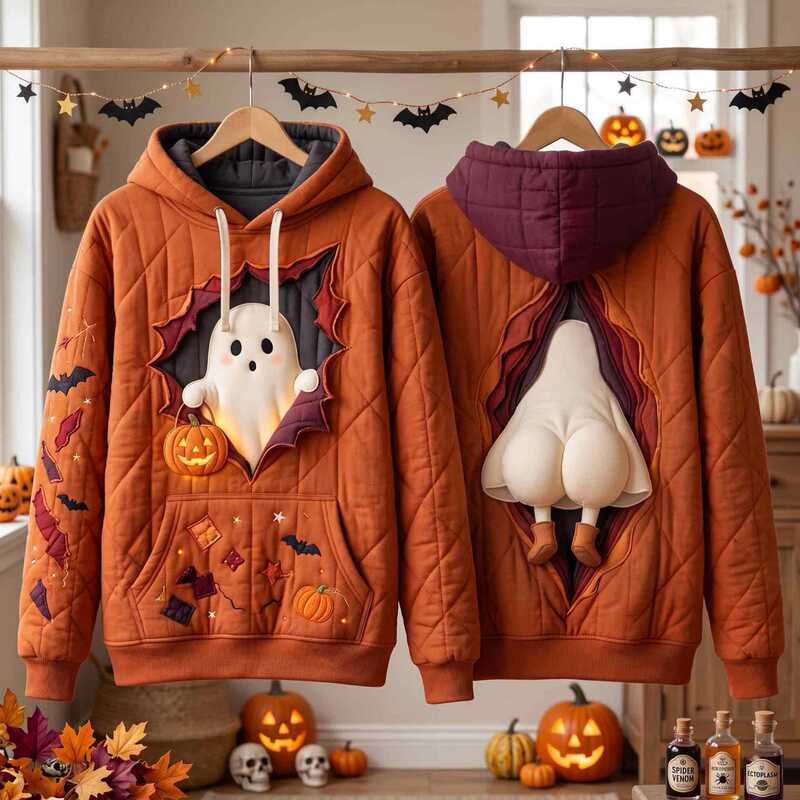 Cross-border Amazon independent store, Temu Halloween quilted hoodie, digitally printed casual autumn/winter pullover sweatshirt Cross-border Amazon independent store, Temu Halloween quilted hoodie, digitally printed casual autumn/winter pullover sweatshirt