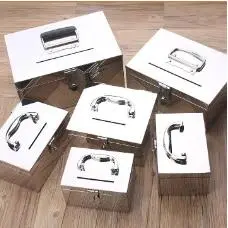 Stainless Steel Box Large Thickened Portable Tool Box with Lock Cash Box Iron Box Household Password Cash Box
