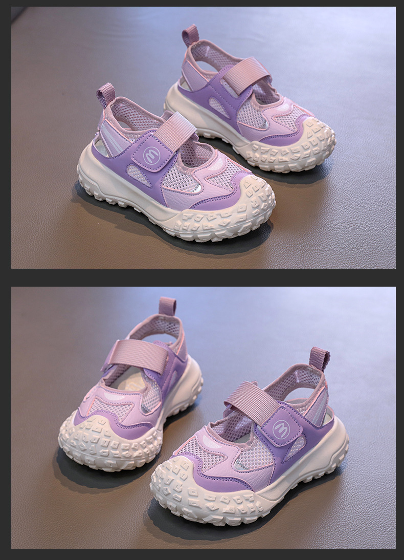 Kids Outdoor Sport Sandals With Closed Toe And Adjustable Straps_voghion.com