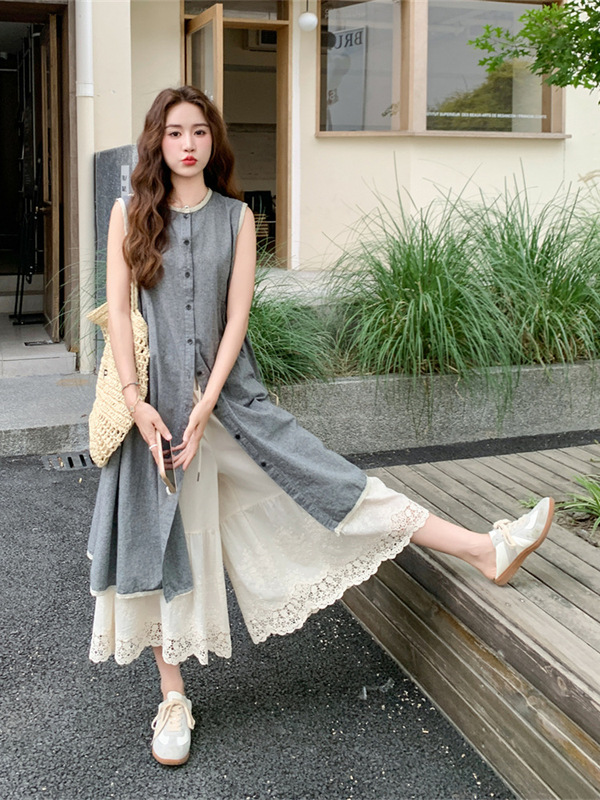 ファットmm特大サイズ150kg雰囲気のあるベストドレス女性の夏の新しいスタイルの見栄えの良いエレガントなスカート|undefined