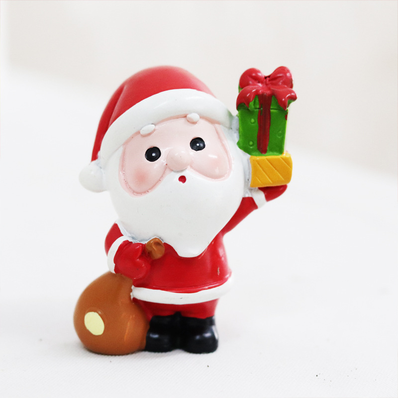 Regalos de Navidad decoraciones de Navidad Figuras de Papá Noel muñecas de nieve alce hechas a mano decoraciones de escritorio de automóviles para chicas