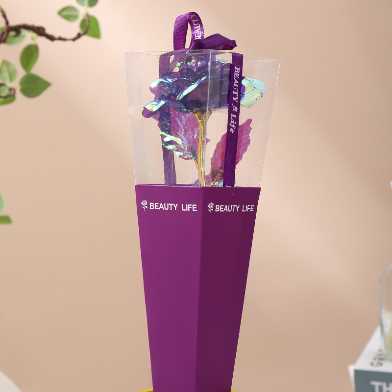 Caja de regalo de flores para el día de San Valentín, productos acabados de imitación de flores de oro, flores simples, regalos de alta calidad