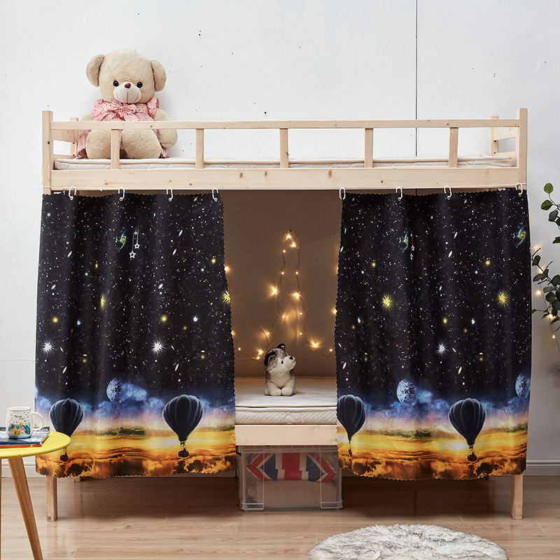 Cortina de cama de dormitorio de estudiantes universitarios gruesa y fuerte sombreado, cortina de cama general, cortina de protección contra el polvo, cortina de dormitorio