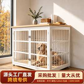 厂家直销跨境狗笼大型犬中型狗笼木质狗笼子毛拉布拉多笼宠物笼子