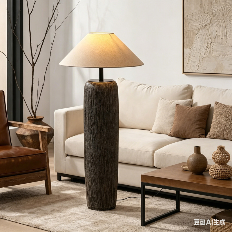 Wabi-Sabi Style Homestay Living Room Ceramic Table Lamp Bedroom Hotel Decoration Designer Table Lamp Light Luxury