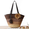 Straw purse, beach one-shoulder bag, Korean style