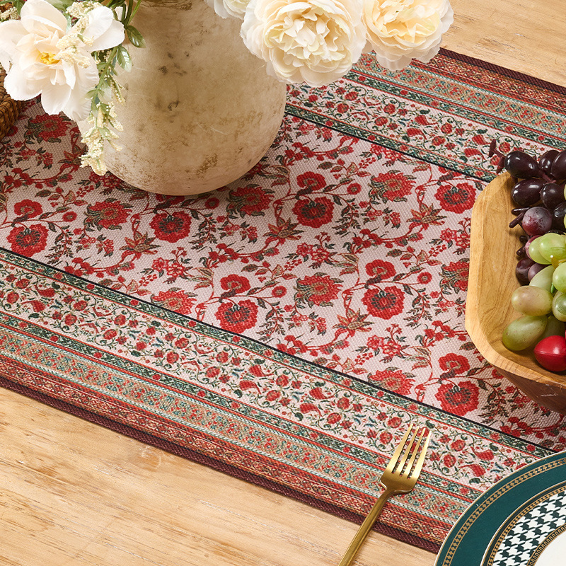 Caminos de mesa para uso doméstico, mantel decorativo para mesa de centro, mantel impermeable para restaurante Eid al-Adha, antideslizante y resistente al desgaste, lujo ligero para Eid al-Adha.