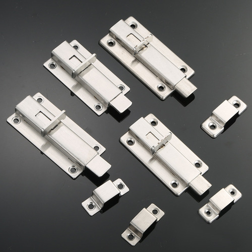Stainless steel self-returning door hinge wooden bathroom door main door surface-mounted left and right door catch multi-purpose self-returning door bolt