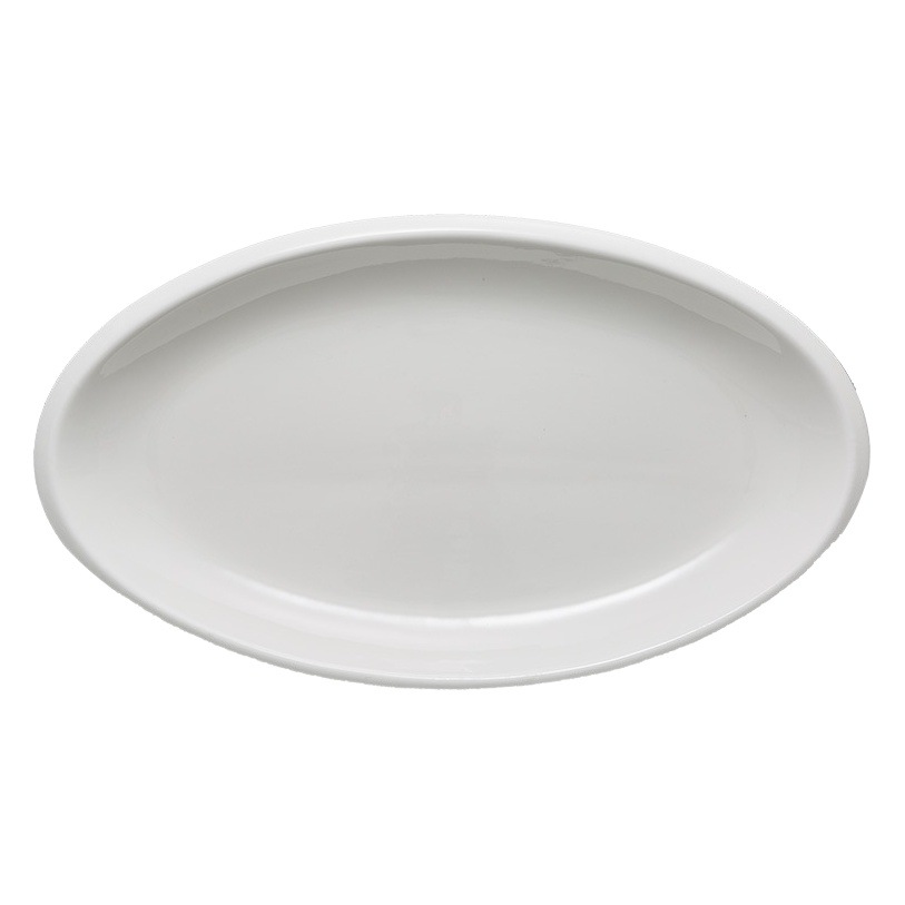 Venta al por mayor blanco puro de cerámica borde grueso plato de pescado restaurante plato de pescado al vapor cocina diario vajilla Hotel suministros patrón imprimible image 1