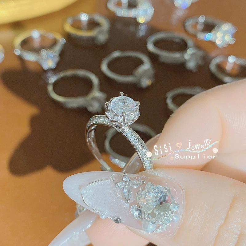 SISI Chan Ruo Xinghe 1.0CT Жемчужина Девушка Свадебное агентство серия Золочение Яркий Огонь Лотерея 3A Живая Ротальная Окружность