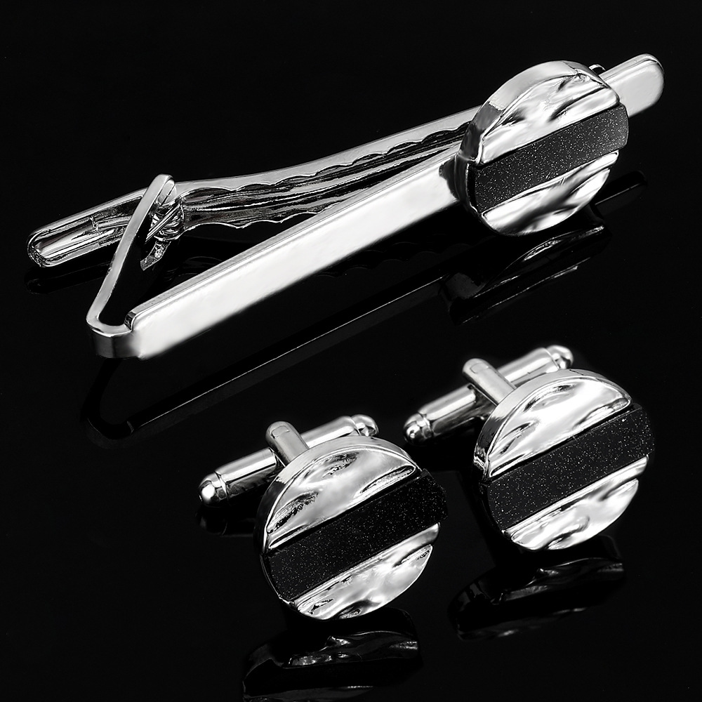 fashion starry round cufflinks for men and women business French shirt cuff nails tie clips suit accessories_voghion.com