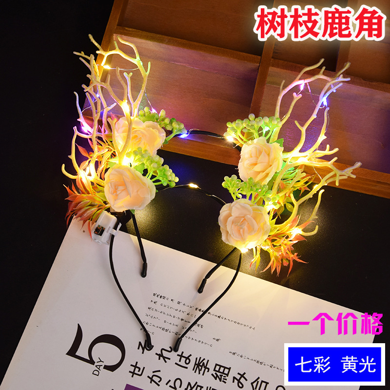 Concierto de apoyo accesorios luminosos toque de cabeza corn de ciervo corn de buey corn de cabello bandas de lámpara orejas de conejo corona al por mayor