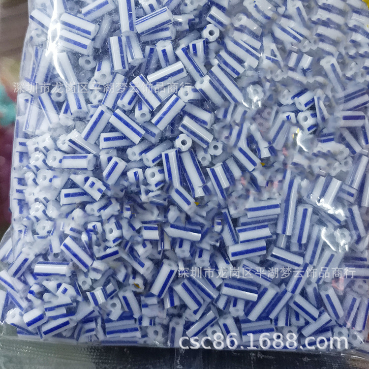 5X7X2Mm Glass Fantasy Electroplated Cylindrical Beads Necklace Bracelet Clothing Luggage Shoe Buckle Accessories Accessories Processing