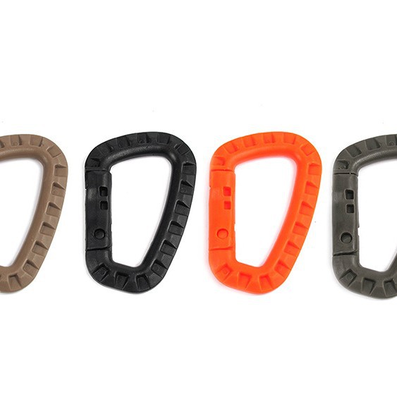 ITW ligero medio táctico al aire libre mosquetón bolso del alpinismo exterior colgante de plástico de acero gancho rápido llavero hebilla tipo D