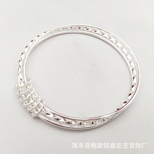 三环手镯女简约多圈时尚韩版三生三世民族风麻花白铜手环情人节