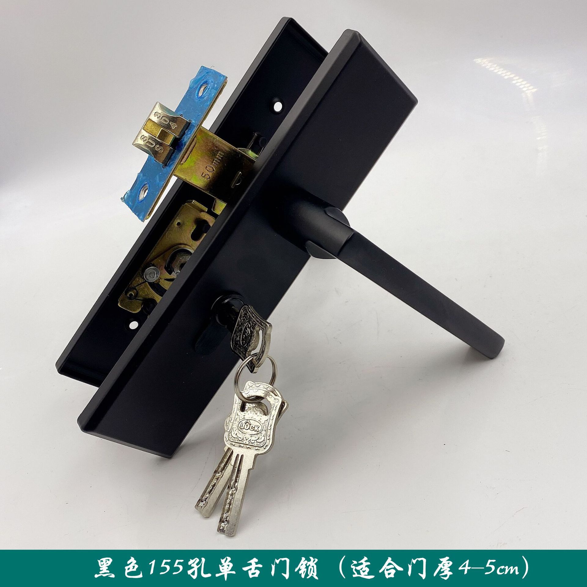 Decoración de gama alta cerradura de la puerta negro dormitorio cerradura de la puerta cerradura de lengua única baño mudo interior puerta de madera del hogar Universal