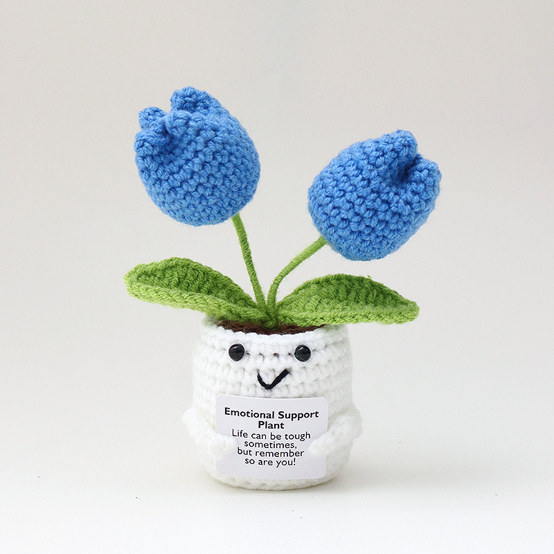 튤립 더블 플라워 블루 55 버드 그린 리프 No. 48 68 표백 화분