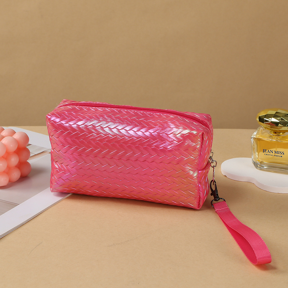 Nuevo láser trenzado maquillaje bolsa de lavado PU bolsa multifuncional bolsa de viaje impermeable bolsa de almacenamiento de mano de gran capacidad