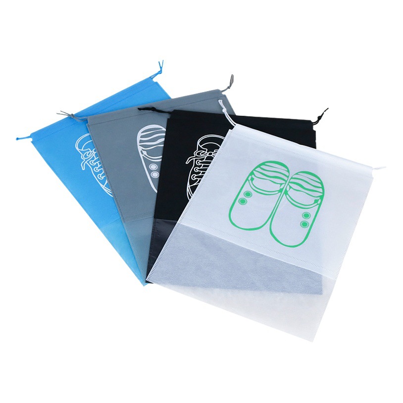 Bolsa de cordón no tejida bolsa de zapatos con cordón de viaje bolsa de almacenamiento a prueba de polvo bolsa de Zapatos azul oscuro bolsa de embalaje de zapatillas