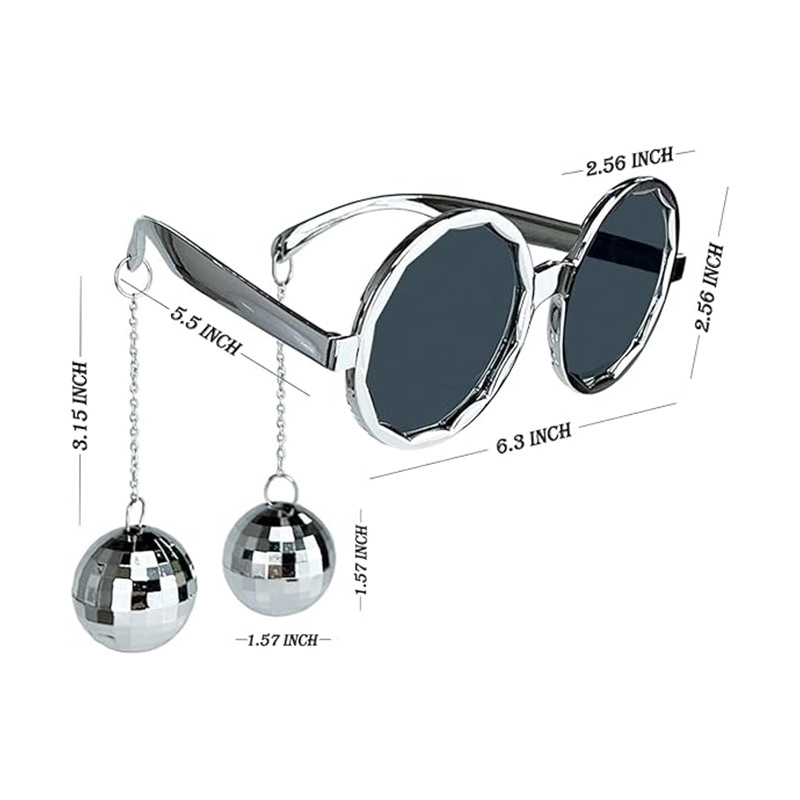 Cross-border single party gafas de bola especular bola láser tridimensional disco bola reflectante bola colgante gafas de cadena