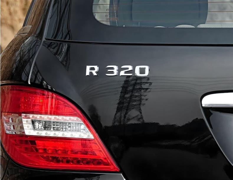 Mercedes-Benz R-Class R300 R320 R350 modified to R400 R500, including standard car emblems, letter decals, and logo stickers
