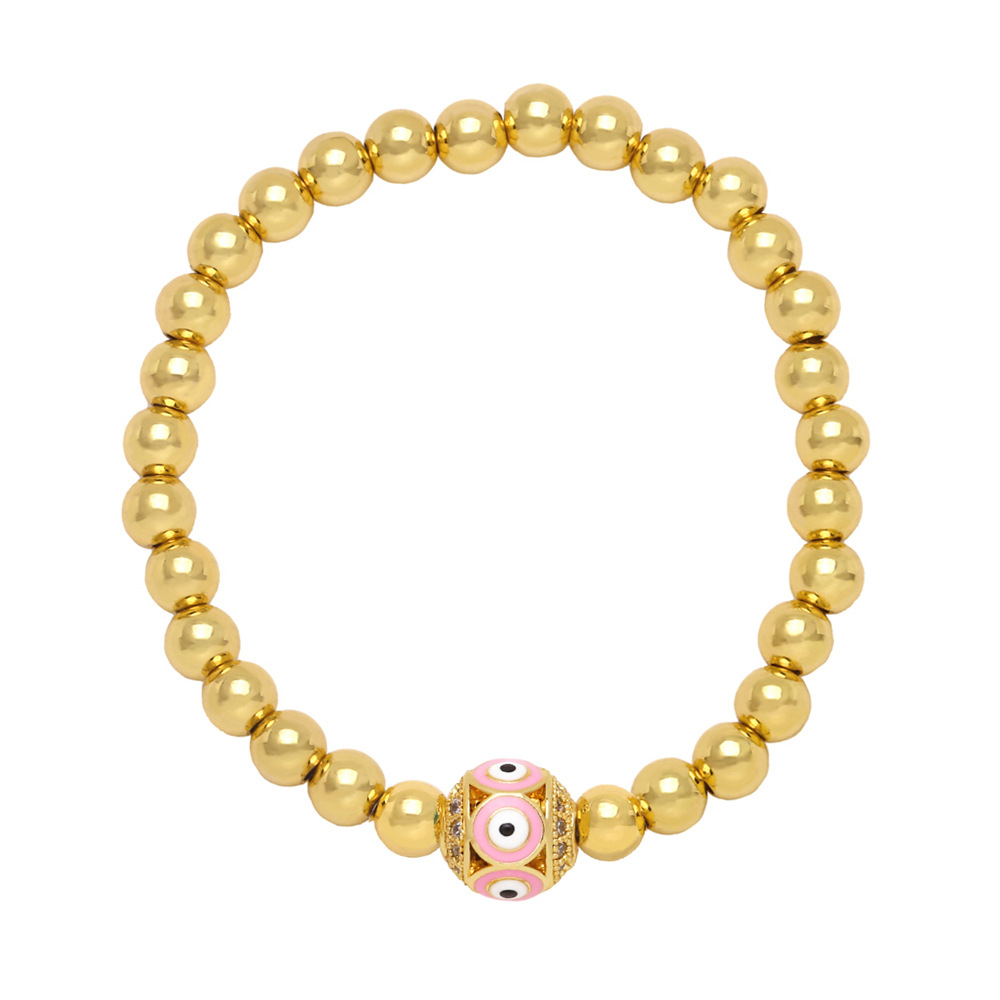 Fashion Devilu0027S Eye Copper Bracelets Beaded Inlay Zircon Copper Bracelets