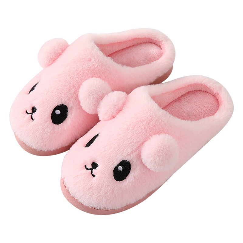 Большая распродажа, специальные осенние и зимние хлопковые тапочки для женщин, милые детские семейные нескользящие домашние теплые меховые тапочки с героями мультфильмов