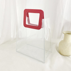 Plastic Transparent Gift PVC Tote Bag for Wedding Birthday Valentine's Day Handbag Gift Bag Wholesale Ins Style