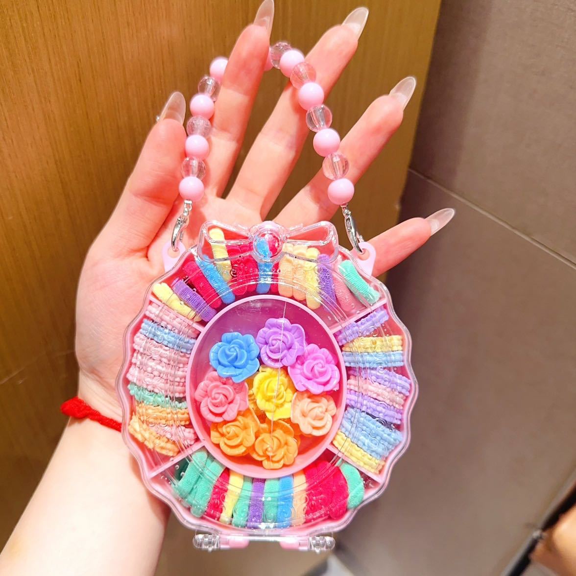 Set de combinación clip mariposa y anillos de toalla, gomas elásticas sin costuras – estilo coreano nuevo.