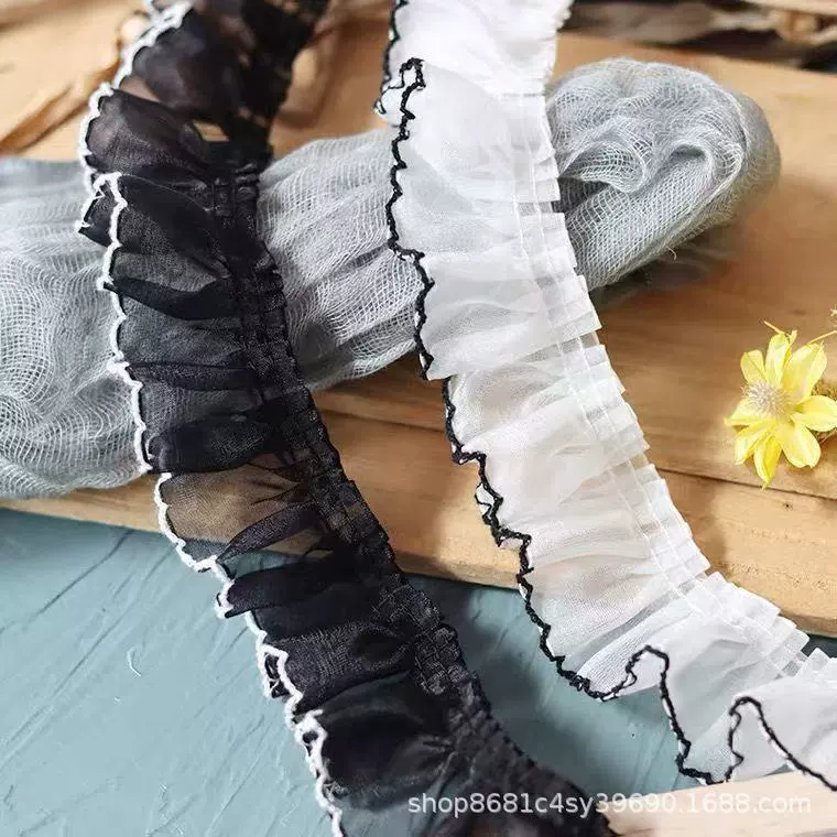 4 см шириной плиссированное кружево краев две сал цвета крючок краев декор DIY вспомогательный материал палантин подол швей тримерная лопастная кромка