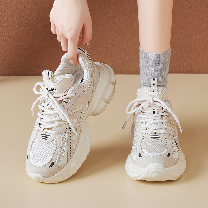 Augustion Daddy Shoes Mujer 2025 Nuevo verano estilo universitario plataforma deportiva plataforma casual zapatos blancos