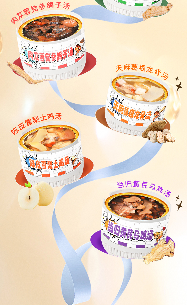 Ready to Eat Fish Maw Soup with Ginseng Cordyceps Flower Maw Self Heating Herbal Soup 258g specifications